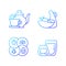 Trendy kitchenware gradient linear vector icons set