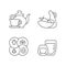 Trendy kitchenware linear icons set