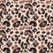 Trendy Leopard Animal skin seamless pattern on beige background.Wild animal coat print with brown and black spots