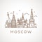 Trendy line-art illustration of Moscow.