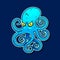 Trendy Linear Octopus Logo Icon Illustration Suitable For Greeting Card, Poster Or T-shirt Printing