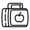 Trendy lunchbox icon, outline style