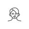 Trendy Men`s hairstyle line icon