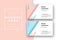 Trendy minimal abstract business card template with pink blue co