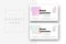 Trendy minimal abstract business card template in pink color. Mo