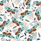 Trendy Modern Butterfly insect with colourful lines and brush strokes seamless pattern ,Design for fashion , fabric, textile,