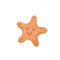 Trendy orange cartoon starfish. Kid education flat design. Vector icon.