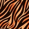 Trendy orange tiger seamless pattern. Hand drawn fashionable wild animal skin texture for fashion print design, fabric, textile,