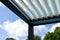 Trendy outdoor patio metallic pergola