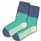TRENDY PAIR OF SOCKS WITH COLOR BLOCK