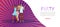 Trendy party banner, festive poster, colorful, radiant purple background, joyful event, design, cartoon style vector