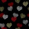 Trendy Pattern fill in the heart shape with stripe ,polka dots in hand painting brush for valentines,design for fashion,fabric,web