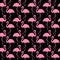 Trendy pink and black flamingo seamless pattern