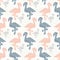 Trendy Pink and Blue Pastel Flamingo Silhouette
