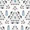 Trendy Quartz Crystal Magic Seamless Vector Pattern