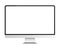 Trendy realistic thin frame silver monitor mock up with blank white screen isolated.