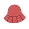Trendy red panama or hat an accessory for a man or a woman. Modern girl in winter, spring, summer or autumn clothing. Simple