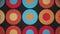 Trendy Retro 1970s Circles Pattern Motion Background