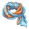 Trendy Scarf Accessory Cartoon Square Illustration.