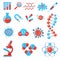 Trendy science icons. Physics Chemistry Biology and Medicine