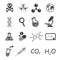 Trendy science icons on white.