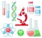 Trendy science icons on white