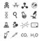Trendy science vector icons on white background