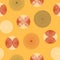 Trendy seamless fashion pattern in retro asian japanese style. Seamless print pf circles and textures as design for