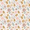 Trendy seamless floral ditsy pattern. Fabric design with simple flowers.