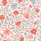 Trendy seamless floral ditsy pattern. Fabric design with simple flowers. Vector cute repeated pattern for baby fabric, wallpaper