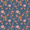 Trendy seamless floral ditsy pattern. Fabric design with simple flowers. Vector cute repeated pattern for fabric, wallpaper