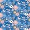 Trendy seamless floral ditsy pattern. Fabric design with simple flowers. Vector seamless background.