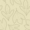 Trendy seamless graphic ditsy pattern design of hand drawn sassafras leaves. Artistic vector foliage background