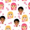 Trendy seamless pattern with cool girl