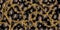 Trendy seamless pattern with gold chains on leopard skin. Vector.