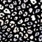Trendy silver leopard abstract seamless pattern. Wild animal cheetah skin chrome metallic texture on black for fashion print