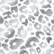 Trendy silver leopard abstract seamless pattern. Wild animal cheetah skin white gold metallic texture on white