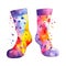 Trendy Socks Fashion Square Illustration.