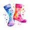 Trendy Socks Fashion Square Illustration.