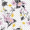 Trendy and softy blooming light pink flowers seamless pattern v