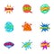 Trendy speech bubbles icons set, cartoon style