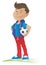 Trendy Sporty Boy holding a Football
