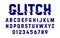 Trendy style distorted glitch font