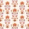 Trendy Summer Bohemian Flower , Boho chic hand drawn style , Seamless Pattern Vector Illustration