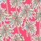 Trendy Summer seamless coloful hand drawn palm trees ,sihouette pattern on summer pink background
