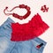 Trendy summer women outfit with red accents