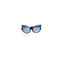 Trendy sunglasses with blue lenses and black frame