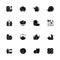 Trendy tableware black glyph icons set on white space