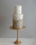 Trendy Tall 2 Tier Wedding Cake With Metallic Texture