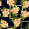 Trendy tropic background print. Vector vintage illustration. Beautiful beach flower hydrangea design. Blossom floral seamless